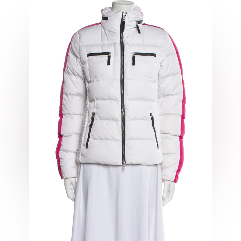 Bogner Fire + Ice White & Pink puffer jacket